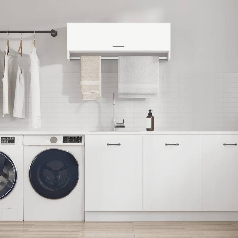 vidaXL Ντουλάπα Λευκή 100 x 32,5 x 35 εκ. από Επεξ. Ξύλο