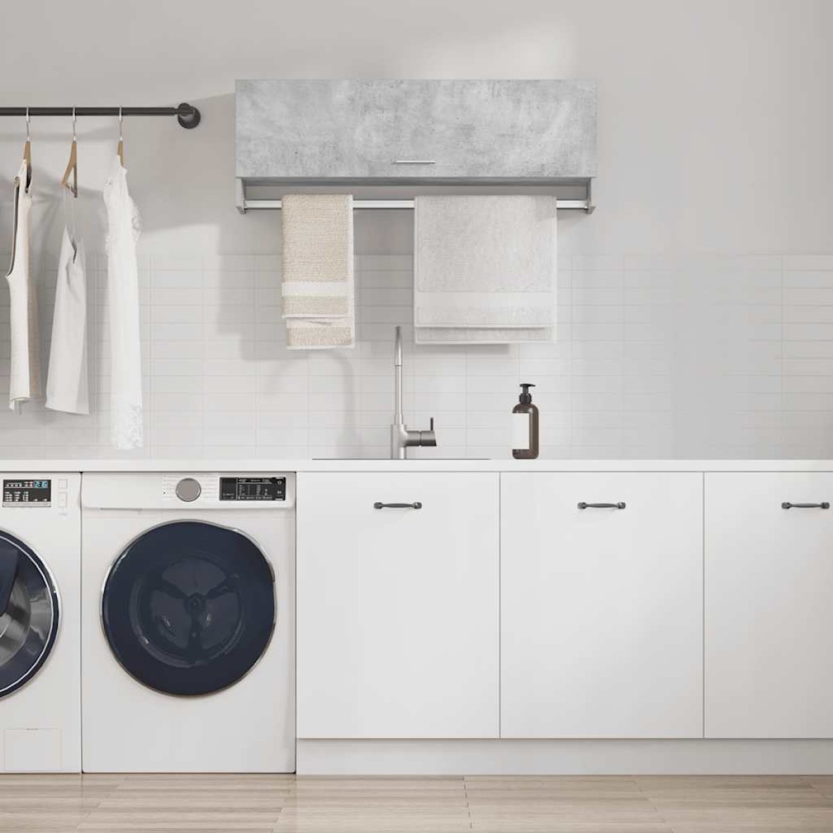 vidaXL Ντουλάπα Γκρι Σκυροδέματος 100 x 32,5 x 35 εκ. από Μοριοσανίδα