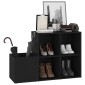 vidaXL Παπουτσοθήκη Χολ Μαύρη 105 x 35,5 x 70 εκ. από Μοριοσανίδα