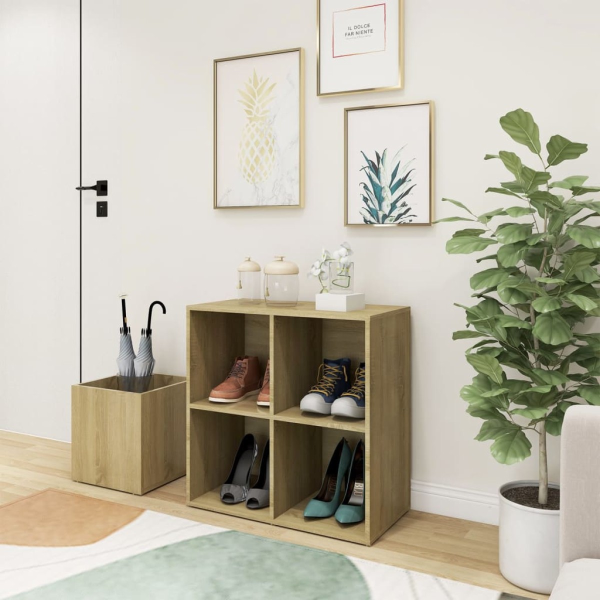 vidaXL Παπουτσοθήκη Χολ Sonoma Δρυς 105 x 35,5 x 70 εκ από Μοριοσανίδα