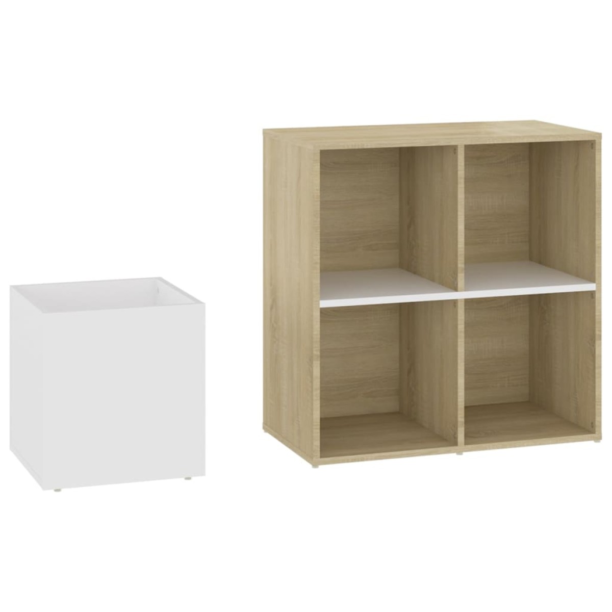 vidaXL Παπουτσοθήκη Χολ Λευκή/Sonoma Δρυς 105x35,5x70 εκ. Μοριοσανίδα