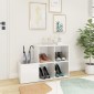 vidaXL Παπουτσοθήκη Χολ Γυαλ. Λευκή 105 x 35,5 x 70 εκ από Μοριοσανίδα