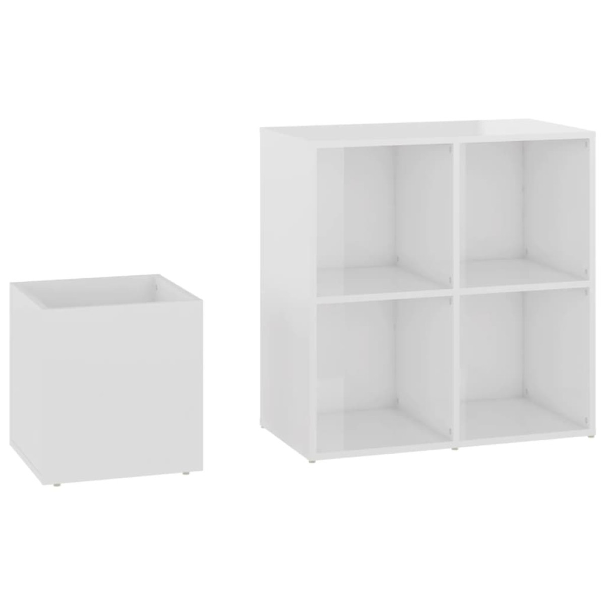vidaXL Παπουτσοθήκη Χολ Γυαλ. Λευκή 105 x 35,5 x 70 εκ από Μοριοσανίδα