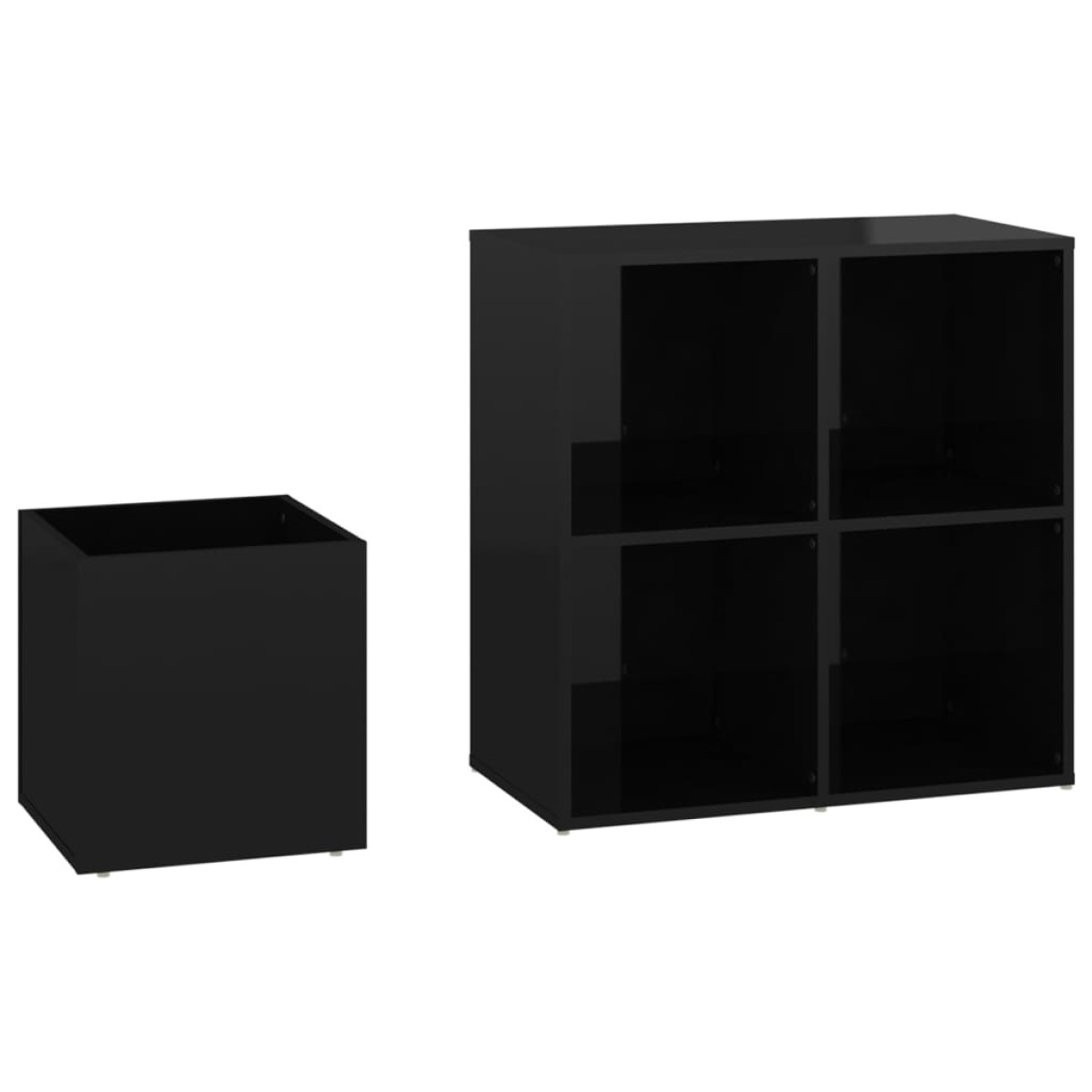 vidaXL Παπουτσοθήκη Χολ Γυαλ. Μαύρη 105 x 35,5 x 70 εκ από Μοριοσανίδα