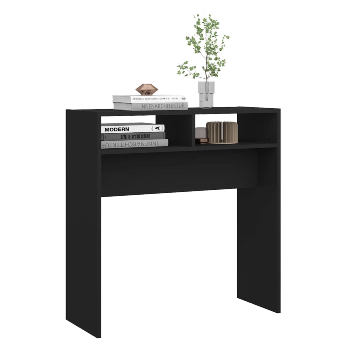 vidaXL Τραπεζάκι Κονσόλα Μαύρο 78 x 30 x 80 εκ. από Μοριοσανίδα