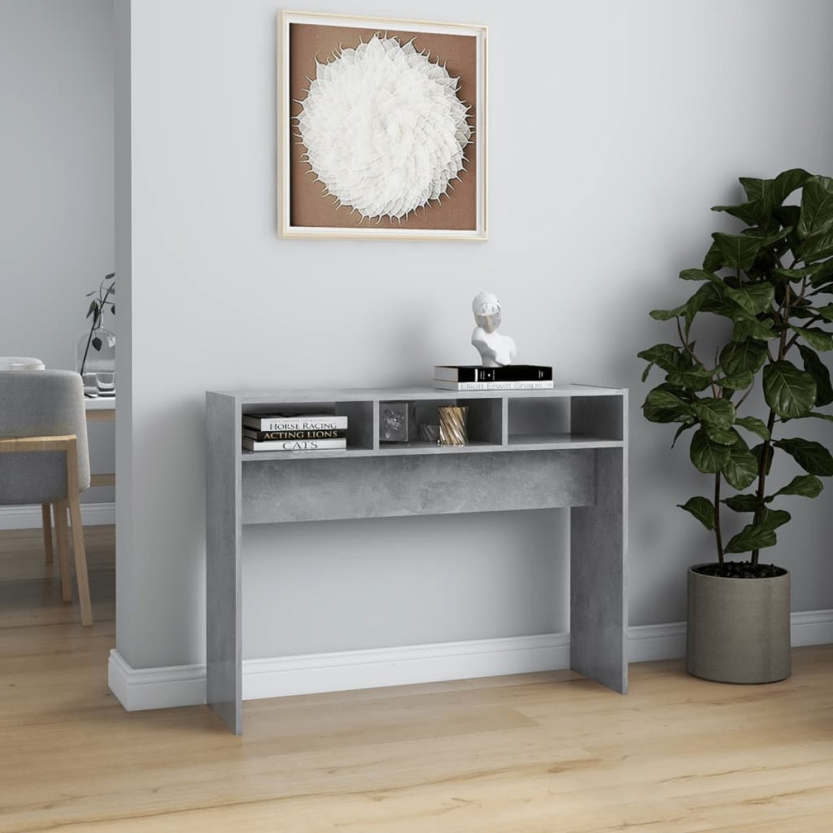 vidaXL Τραπέζι Κονσόλα Γκρι Σκυροδέματος 105x30x80 εκ. από Μοριοσανίδα