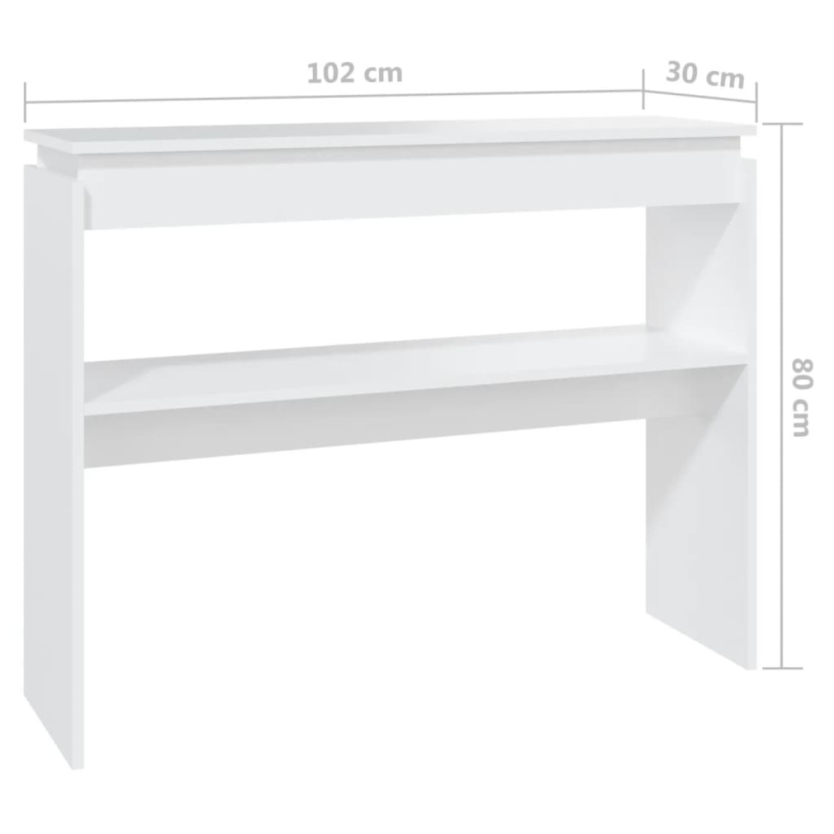 vidaXL Τραπεζάκι Κονσόλα Λευκό 102 x 30 x 800 εκ. από Μοριοσανίδα
