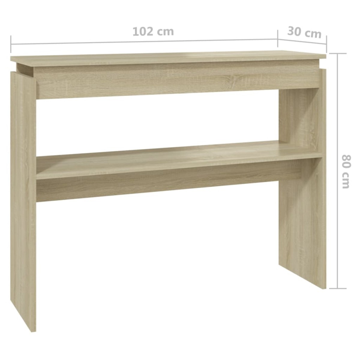 vidaXL Τραπεζάκι Κονσόλα Sonoma Δρυς 102 x 30 x 80 εκ. από Μοριοσανίδα