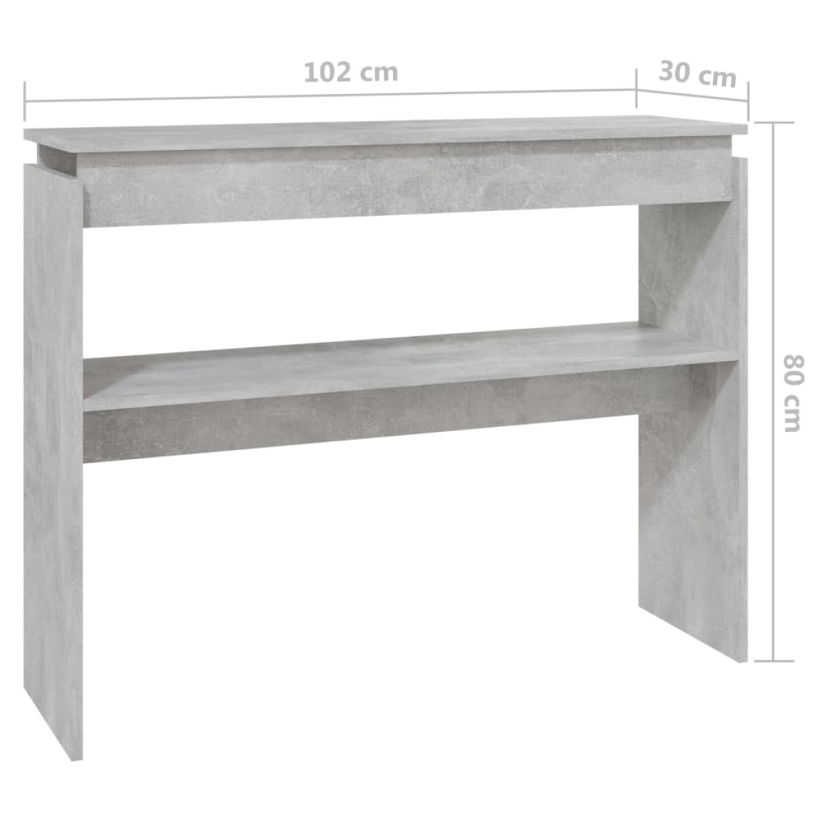 vidaXL Τραπεζάκι Κονσόλα Γκρι Σκυρ. 102 x 30 x 80 εκ. από Μοριοσανίδα