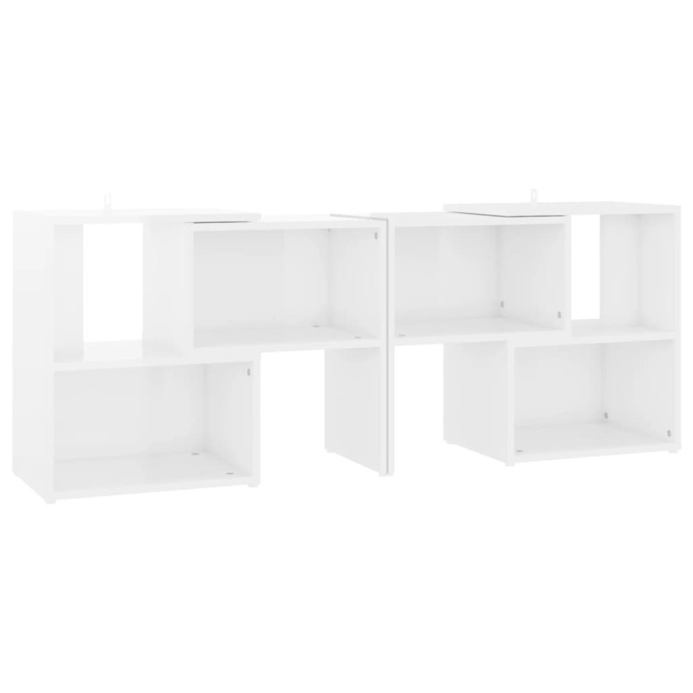 vidaXL Έπιπλο Τηλεόρασης Λευκό Γυαλ. 104 x 30 x 52 εκ. από Επεξ. Ξύλο