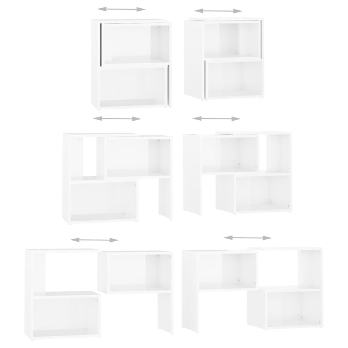 vidaXL Έπιπλο Τηλεόρασης Λευκό Γυαλ. 104 x 30 x 52 εκ. από Μοριοσανίδα