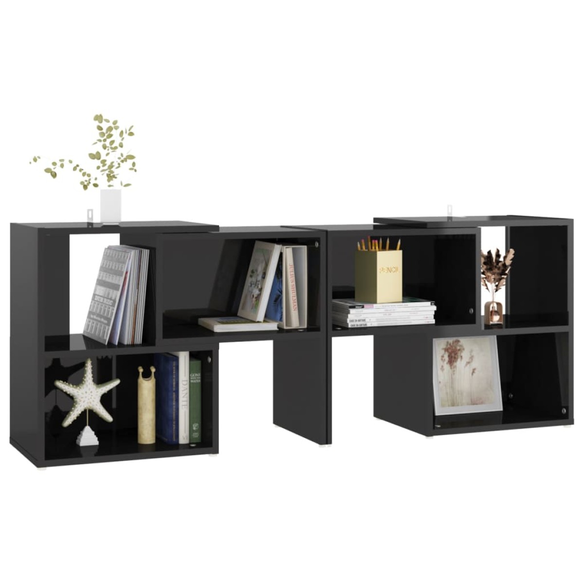 vidaXL Έπιπλο Τηλεόρασης Μαύρο Γυαλ. 104 x 30 x 52 εκ. από Μοριοσανίδα