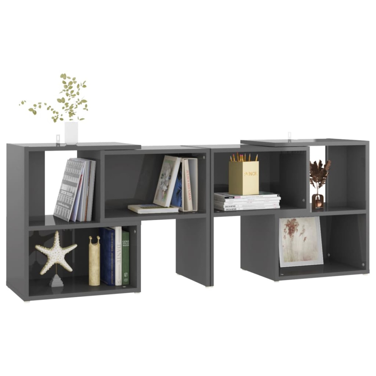 vidaXL Έπιπλο Τηλεόρασης Γκρι Γυαλ. 104 x 30 x 52 εκ. από Μοριοσανίδα