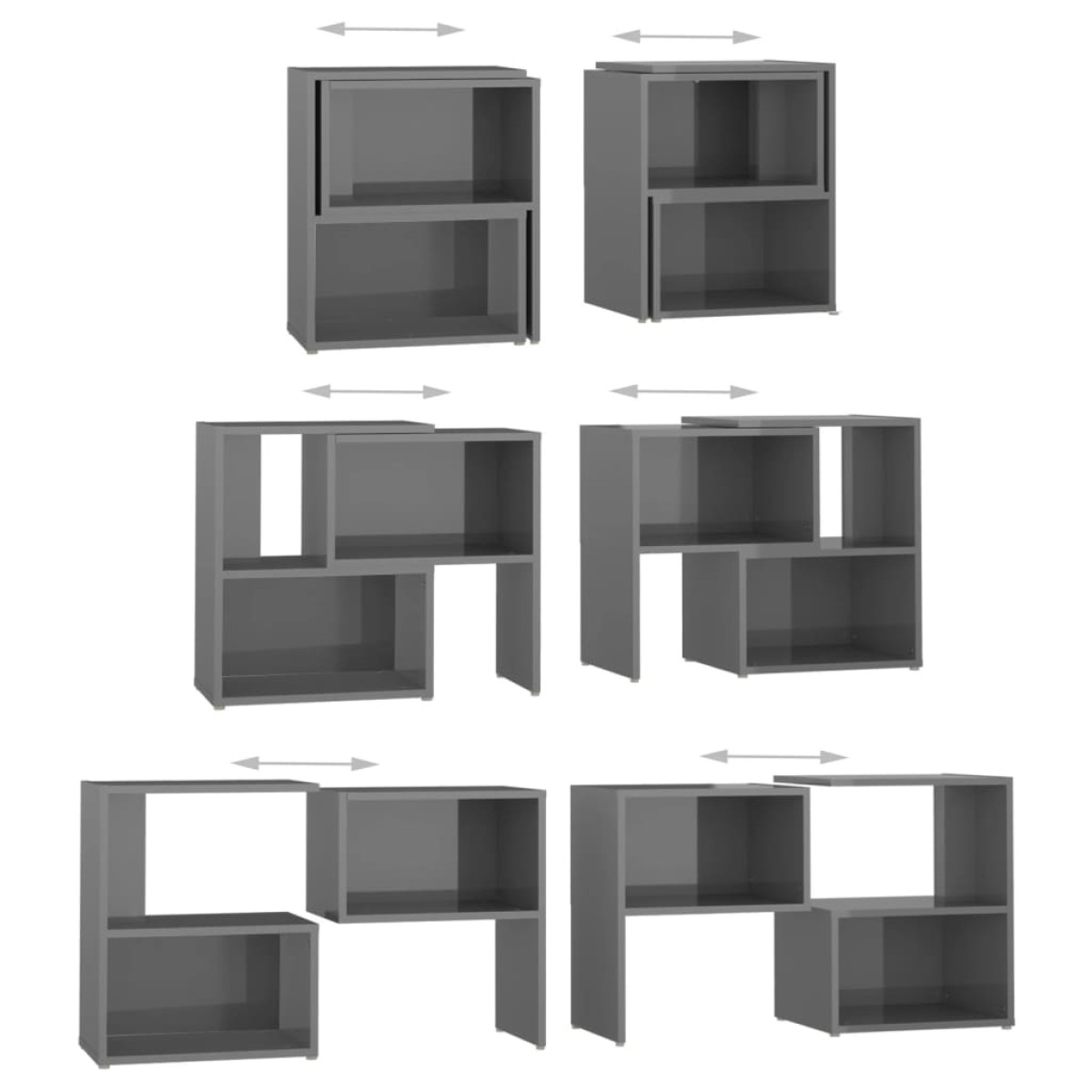 vidaXL Έπιπλο Τηλεόρασης Γκρι Γυαλ. 104 x 30 x 52 εκ. από Μοριοσανίδα
