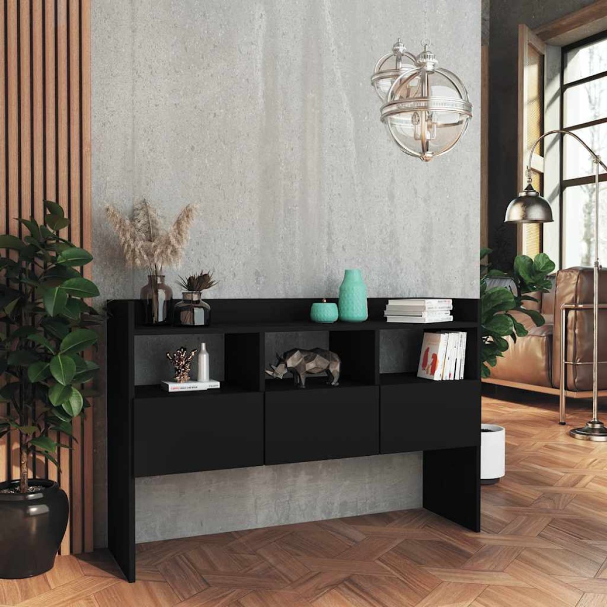 vidaXL Μπουφές Μαύρος 105 x 30 x 70 εκ. από Μοριοσανίδα