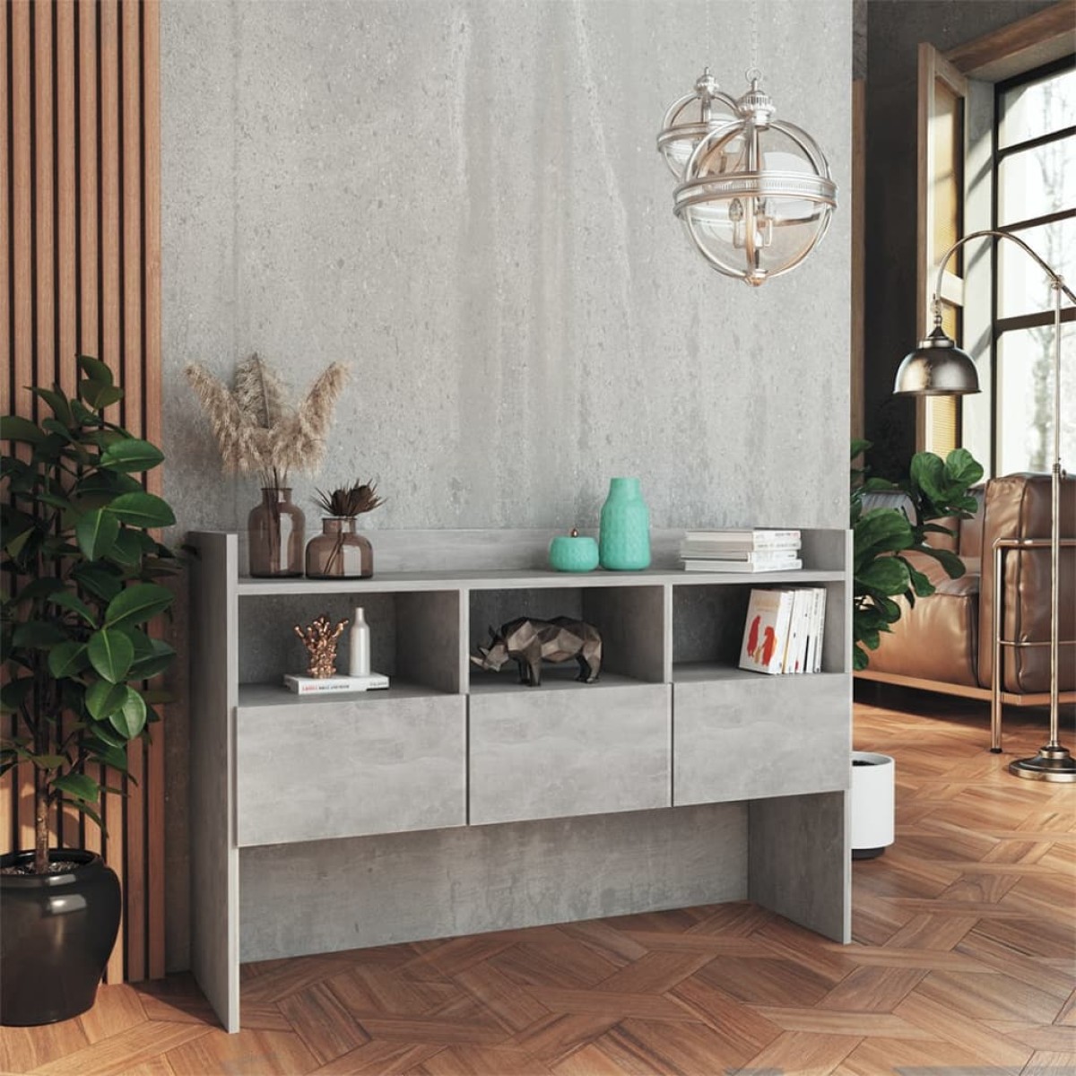 vidaXL Μπουφές Γκρι Σκυροδέματος 105 x 30 x 70 εκ. από Μοριοσανίδα