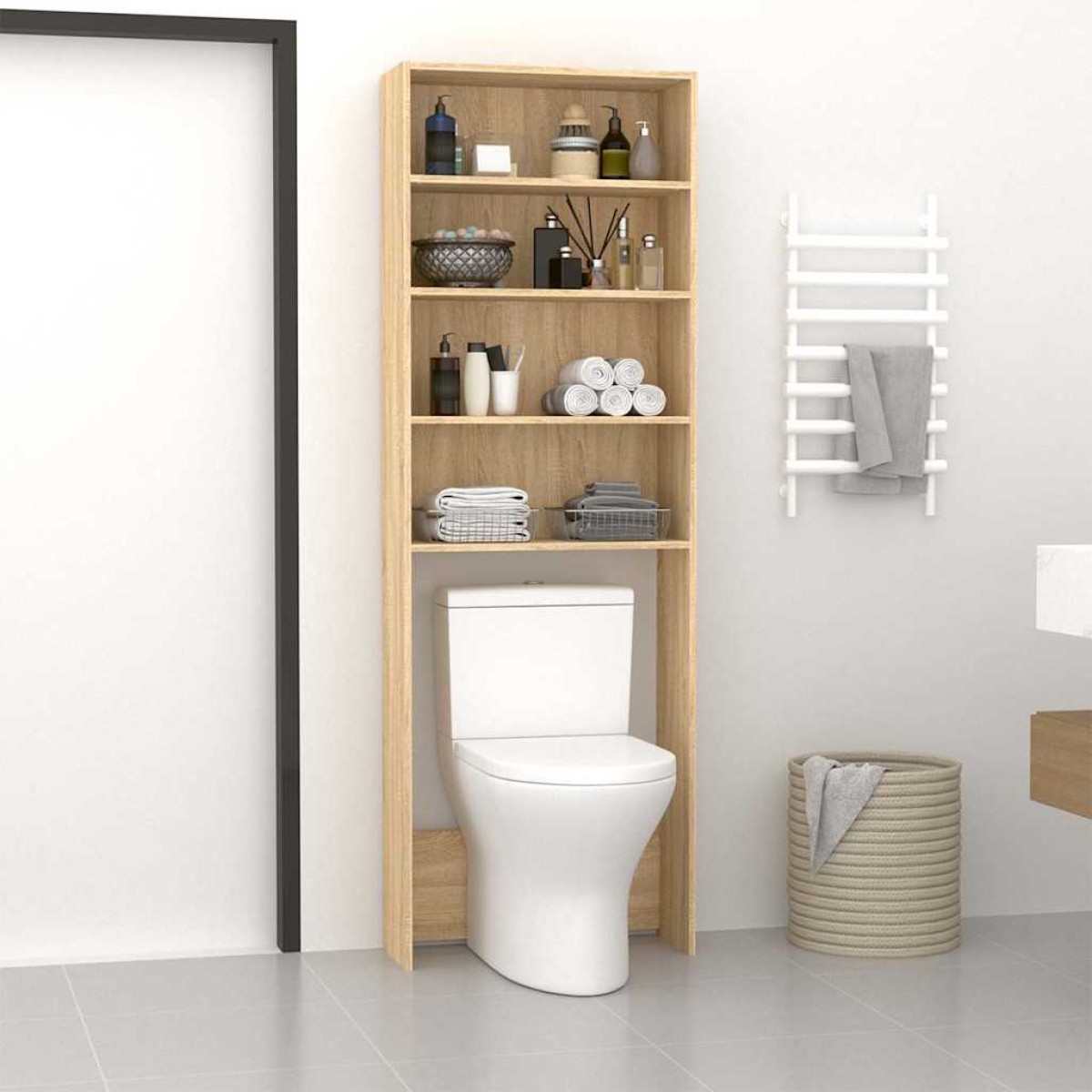 vidaXL Ντουλάπι Πλυντηρίου Sonoma Δρυς 64 x 24 x 190 εκ.