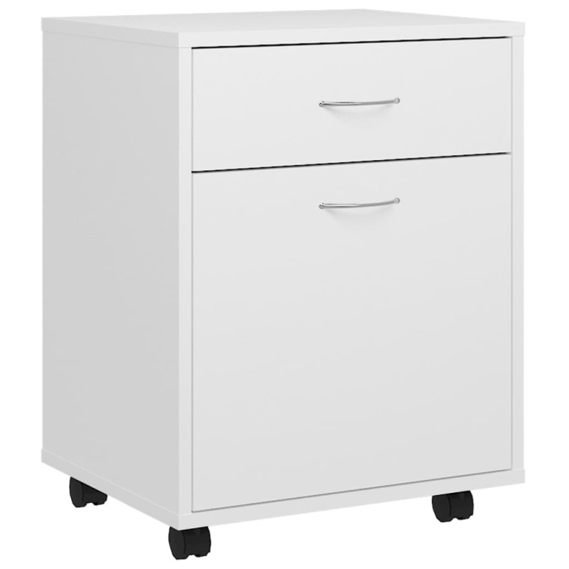 vidaXL Ντουλάπι Τροχήλατο Λευκό 45 x 38 x 54 εκ. από Επεξ. Ξύλο