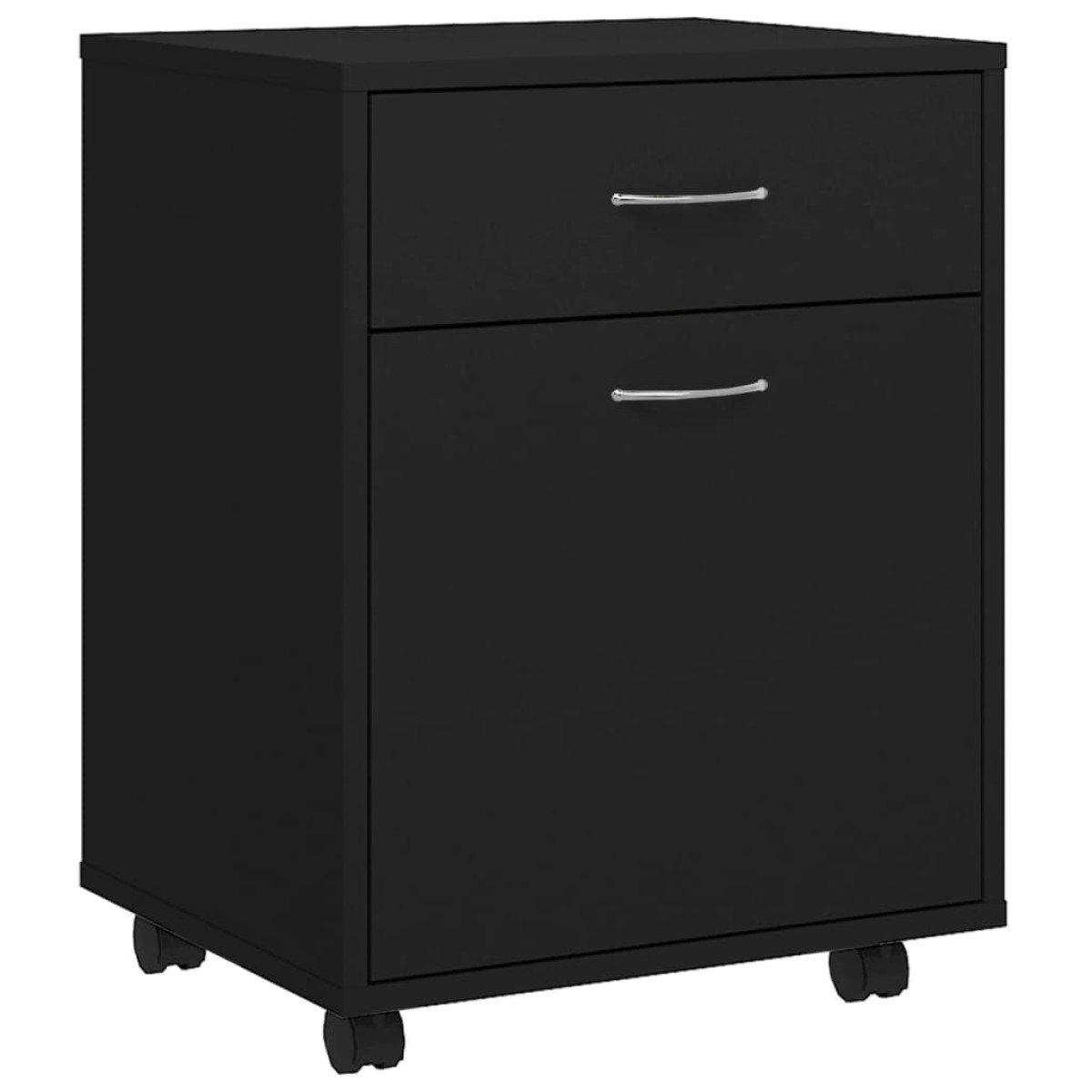 vidaXL Ντουλάπι Τροχηλάτο Μαύρο 45 x 38 x 54 εκ. από Μοριοσανίδα