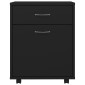 vidaXL Ντουλάπι Τροχηλάτο Μαύρο 45 x 38 x 54 εκ. από Μοριοσανίδα