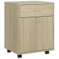 vidaXL Ντουλάπι Τροχήλατο Sonoma Δρυς 45 x 38 x 54 εκ. από Μοριοσανίδα