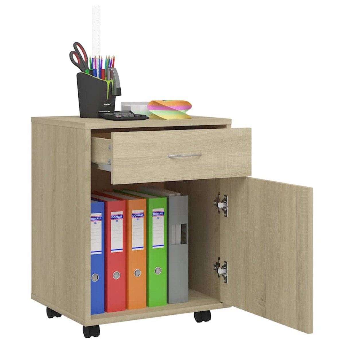 vidaXL Ντουλάπι Τροχήλατο Sonoma Δρυς 45 x 38 x 54 εκ. από Μοριοσανίδα