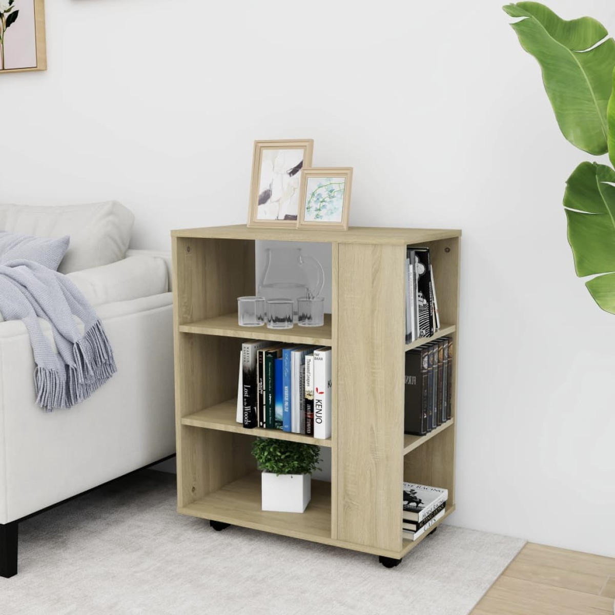 vidaXL Ντουλάπι Τροχήλατο Sonoma Δρυς 60 x 35 x 75 εκ. από Μοριοσανίδα