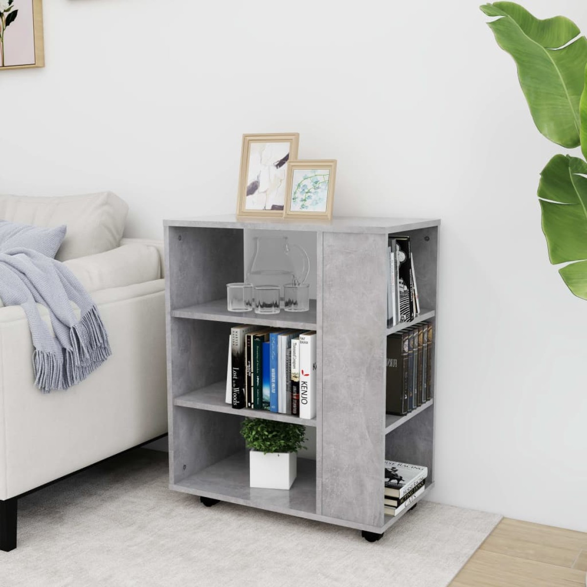 vidaXL Ντουλάπι Τροχήλατο Γκρι Σκυρ. 60 x 35 x 75 εκ. από Μοριοσανίδα