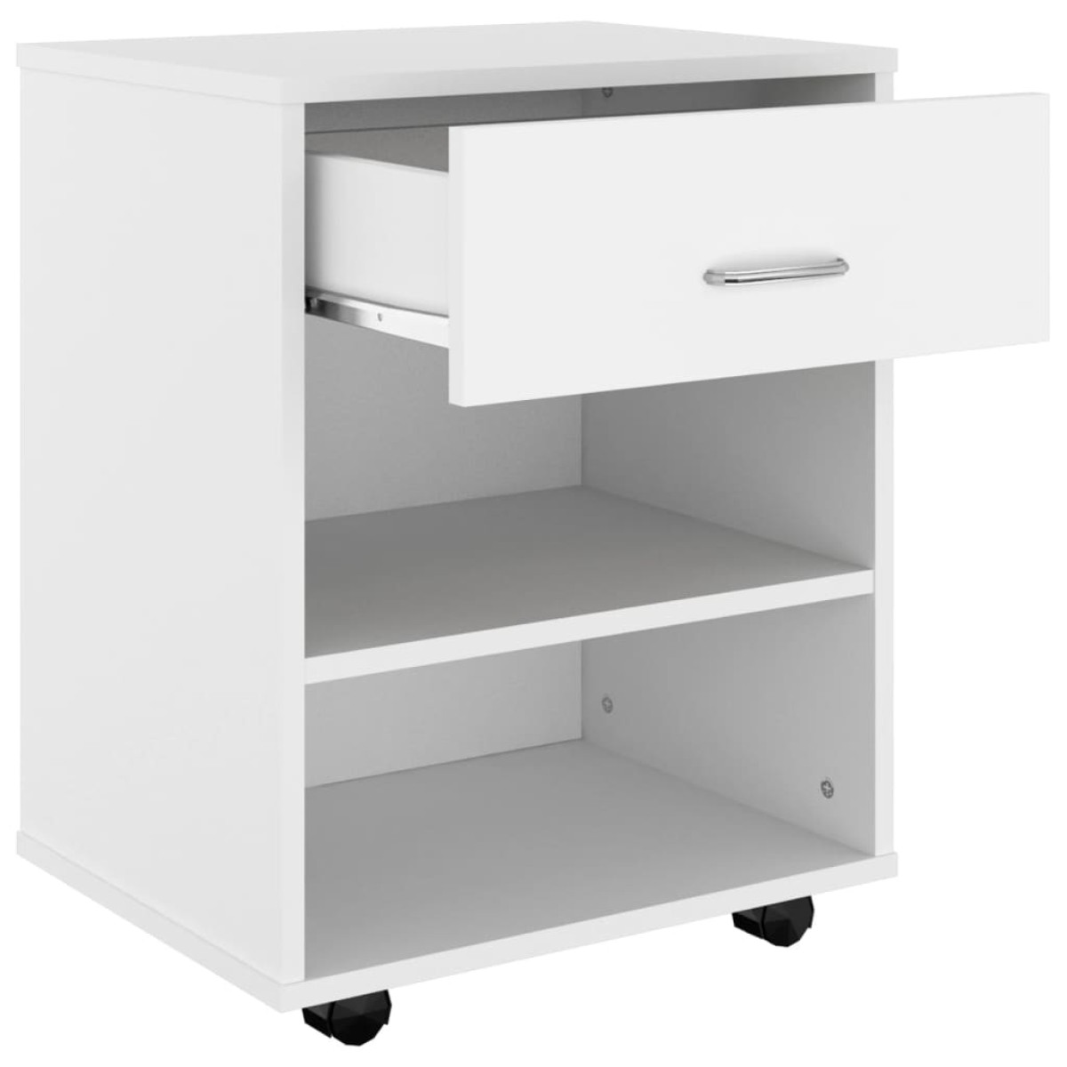 vidaXL Ντουλάπι Τροχήλατο Λευκό 46 x 36 x 59 εκ. από Μοριοσανίδα