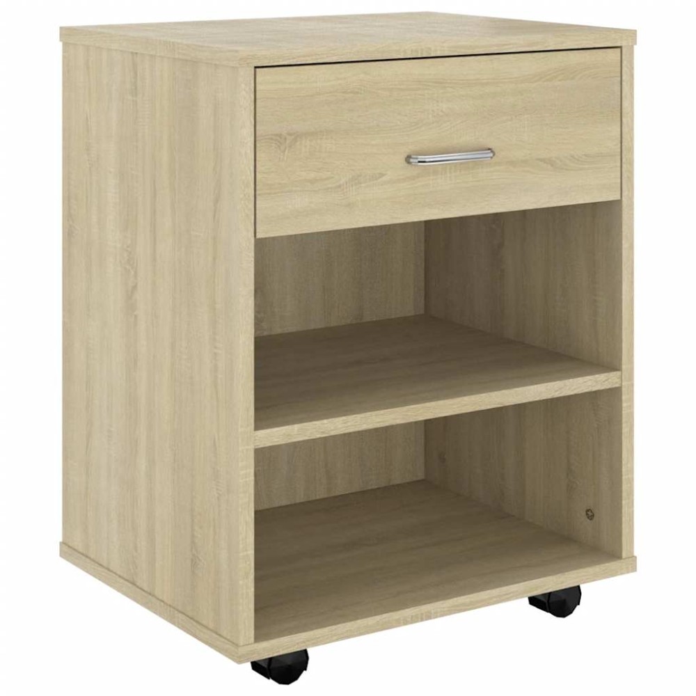 vidaXL Ντουλάπι Τροχήλατο Sonoma Δρυς 46 x 36 x 59 εκ. από Επεξ. Ξύλο