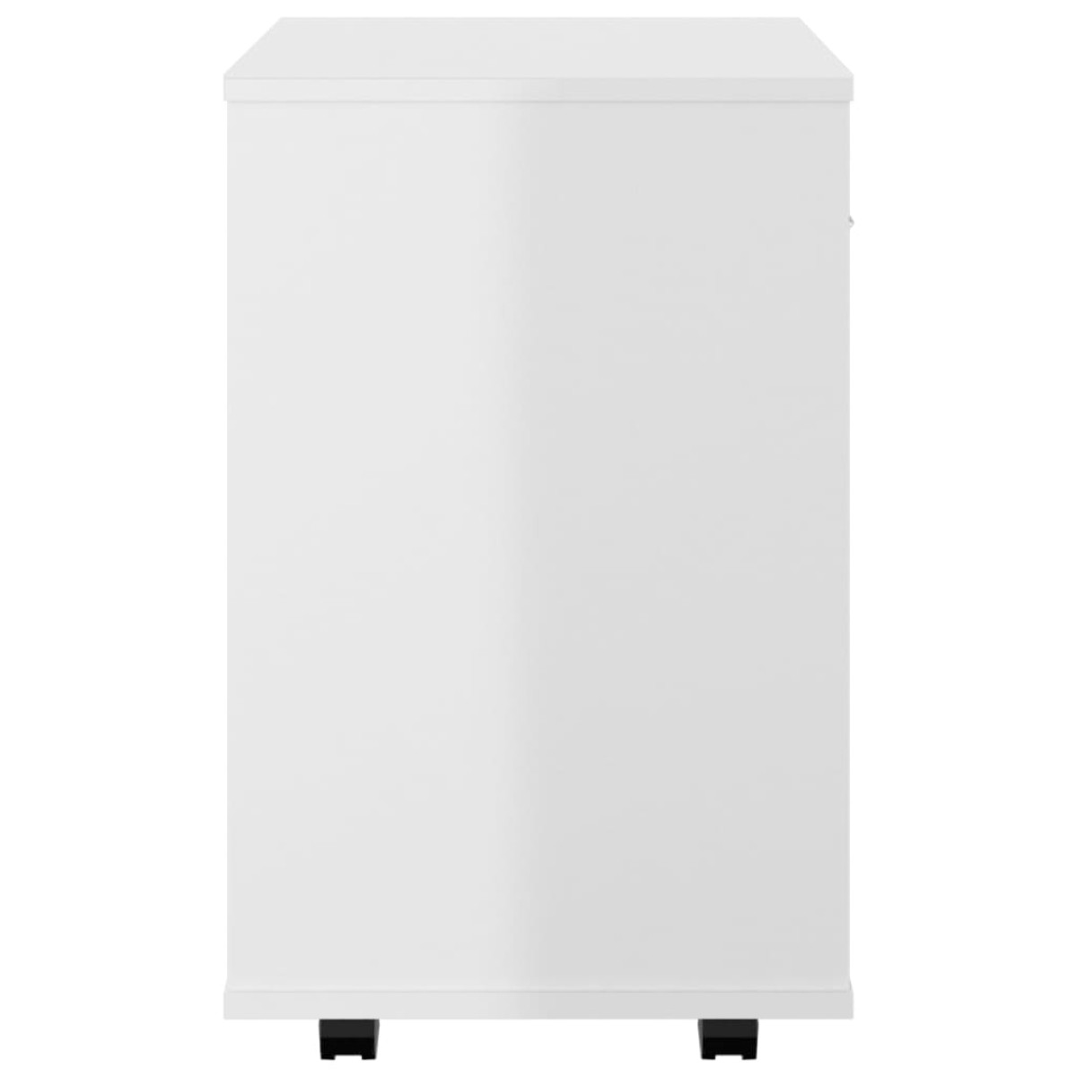 vidaXL Ντουλάπι Τροχήλατο Λευκό Γυαλ. 46 x 36 x 59 εκ. από Μοριοσανίδα