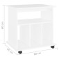 vidaXL Ντουλάπι Τροχήλατο Λευκό 60 x 45 x 60 εκ. από Μοριοσανίδα