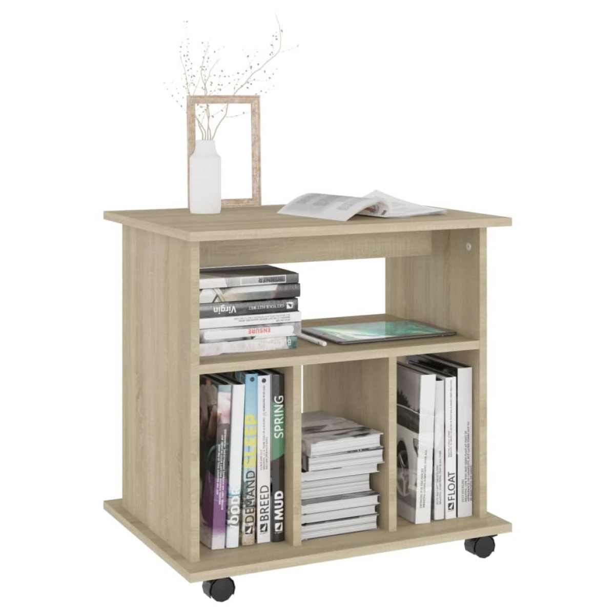 vidaXL Ντουλάπι Τροχήλατο Sonoma Δρυς 60 x 45 x 60 εκ. από Μοριοσανίδα