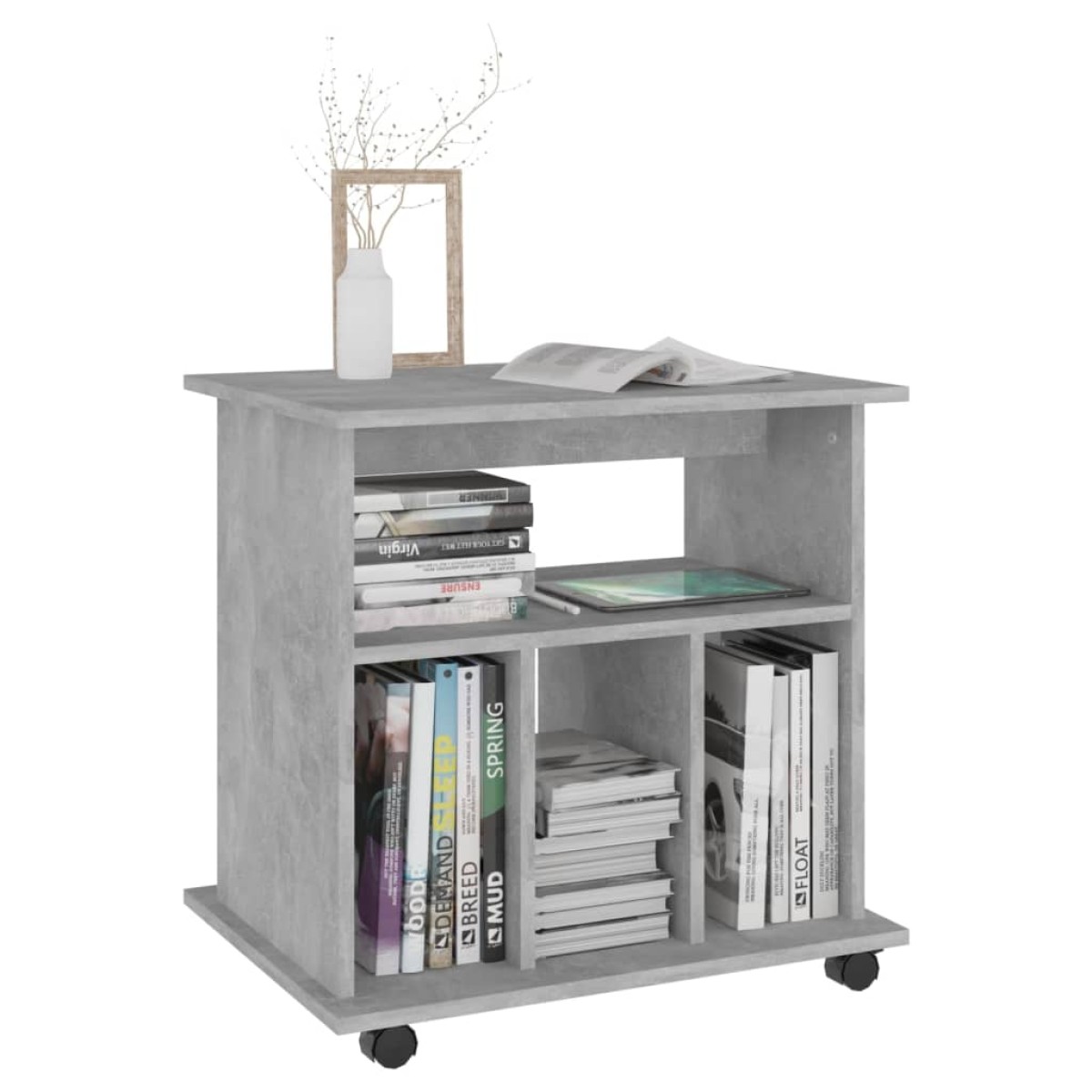 vidaXL Ντουλάπι Τροχήλατο Γκρι Σκυρ. 60 x 45 x 60 εκ. από Μοριοσανίδα