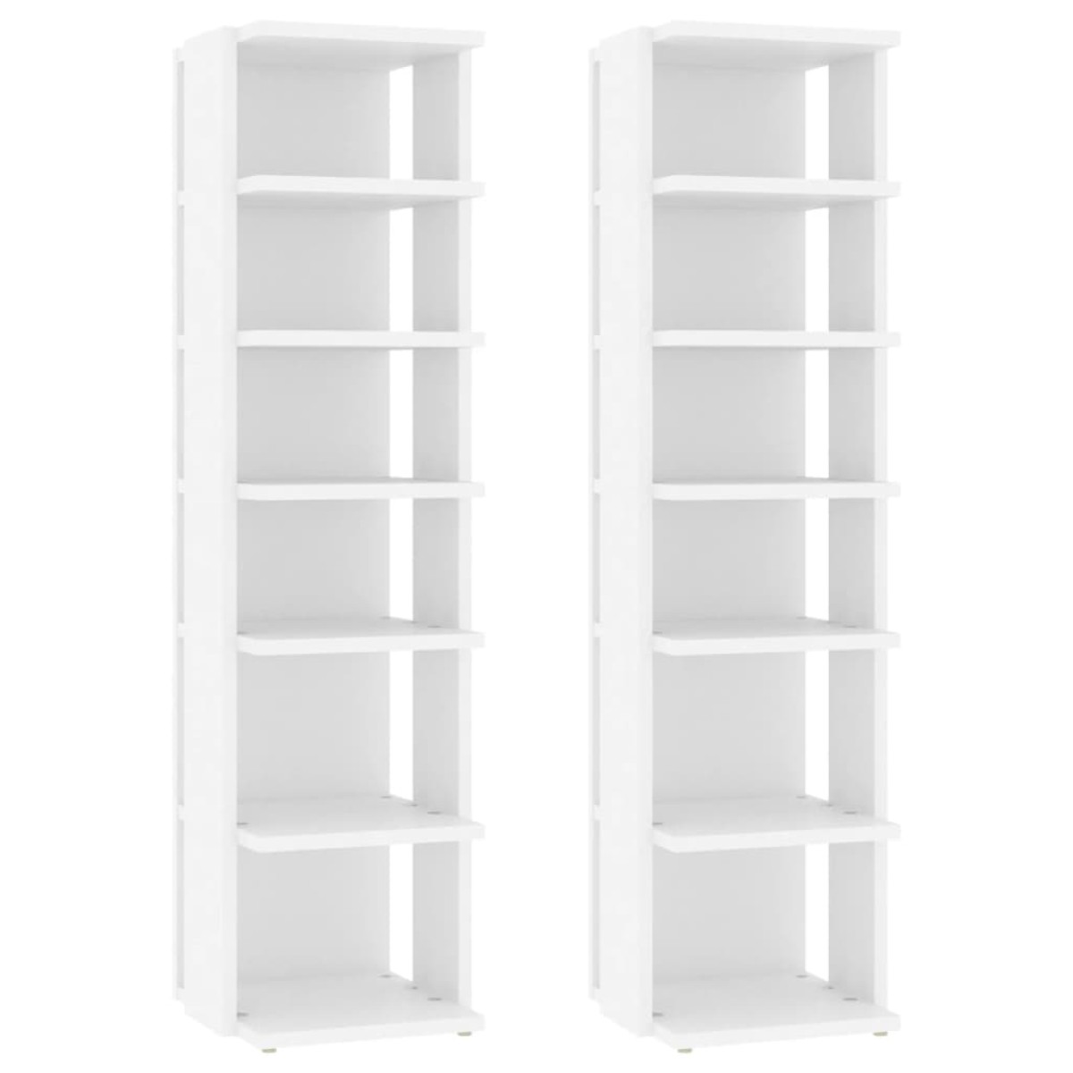 vidaXL Παπουτσοθήκες 2 τεμ. Λευκές 27,5x27x102 εκ. Επεξεργασμένο Ξύλο
