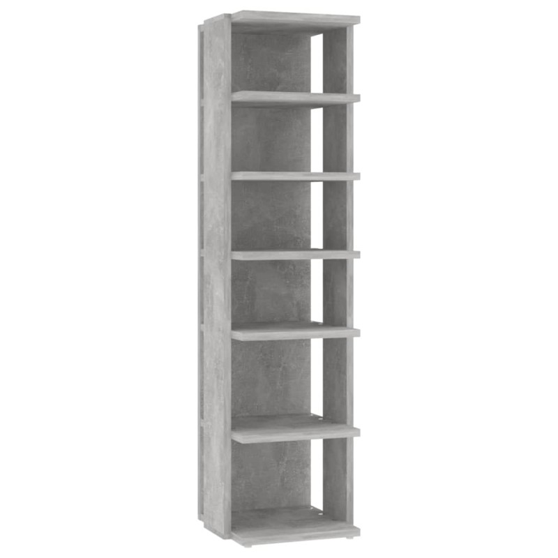 vidaXL Παπουτσοθήκη Γκρι Σκυροδέματος 27,5 x 27 x 102 εκ. Επεξ. Ξύλο