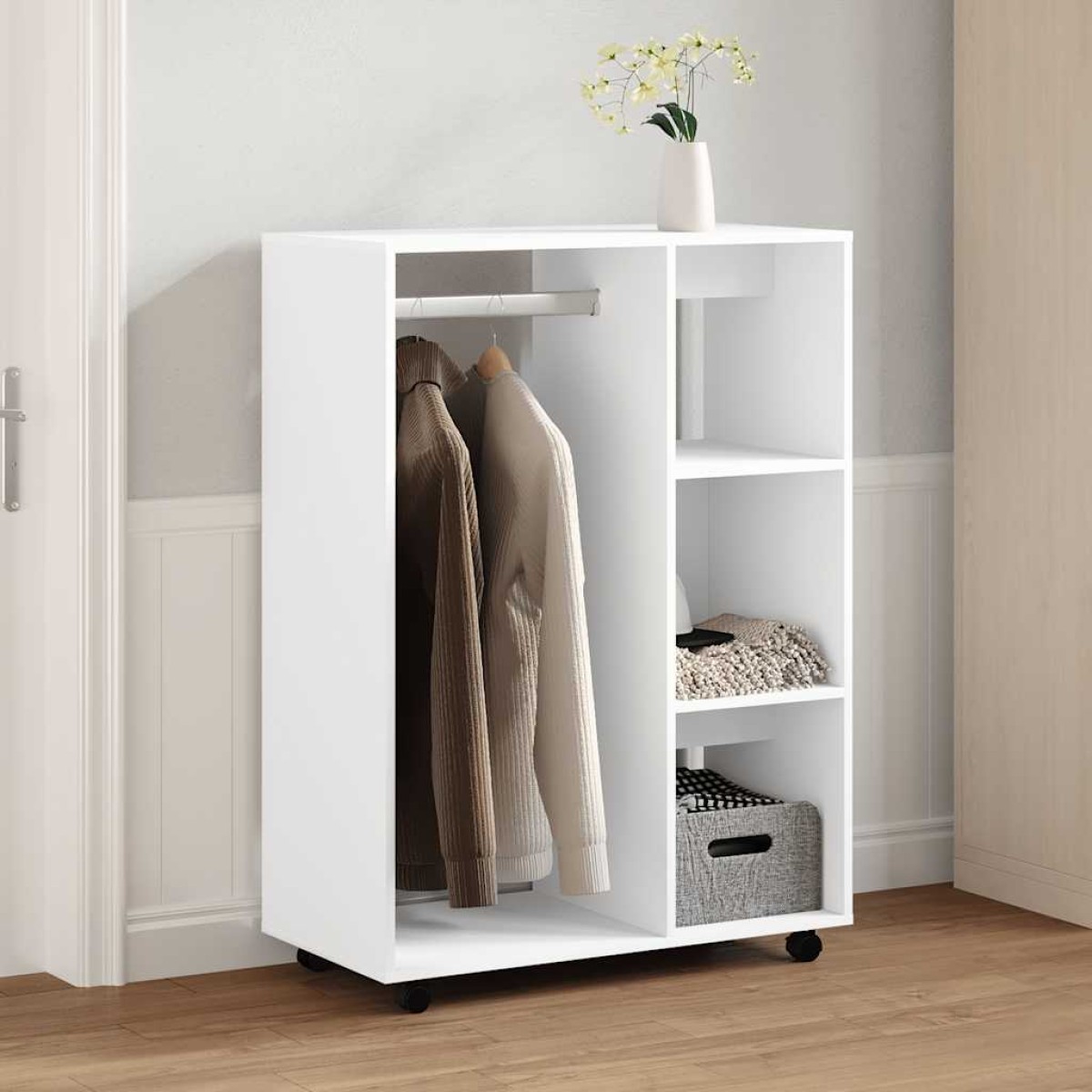 vidaXL Ντουλάπα Λευκή 80 x 40 x 110 εκ. από Μοριοσανίδα
