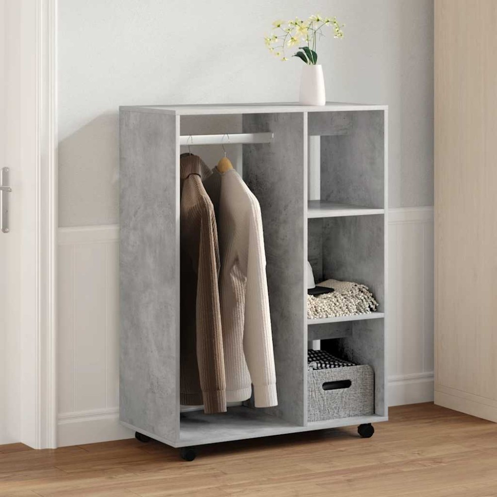 vidaXL Ντουλάπα Γκρι Σκυροδέματος 80 x 40 x 110 εκ. από Επεξ. Ξύλο