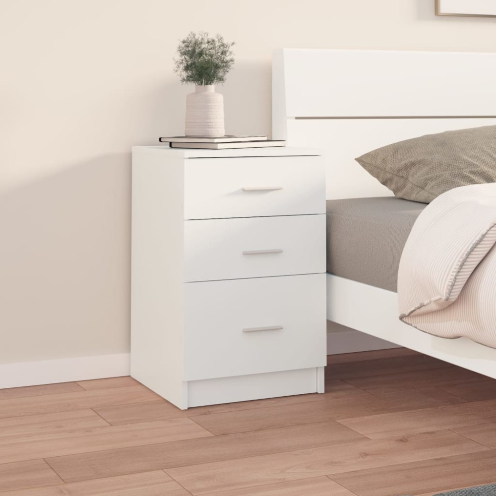 vidaXL Κομοδίνο Λευκό 40 x 40 x 63 εκ. από Επεξεργασμένο Ξύλο