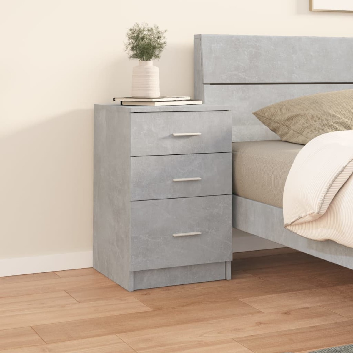 vidaXL Κομοδίνο Γκρι Σκυροδέματος 40 x 40 x 63 εκ. Επεξεργασμένο Ξύλο