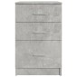 vidaXL Κομοδίνο Γκρι Σκυροδέματος 40 x 40 x 63 εκ. Επεξεργασμένο Ξύλο