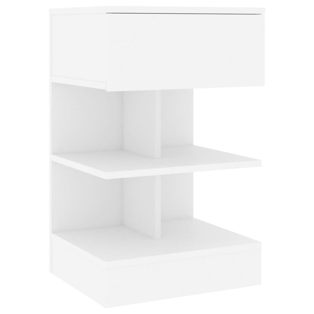 vidaXL Κομοδίνο Λευκό 40 x 35 x 65 εκ. από Επεξ. Ξύλο