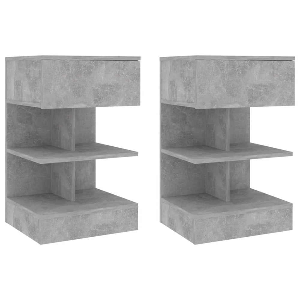 vidaXL Κομοδίνα 2 τεμ. Γκρι Σκυροδέματος 40 x 35 x 65 εκ.
