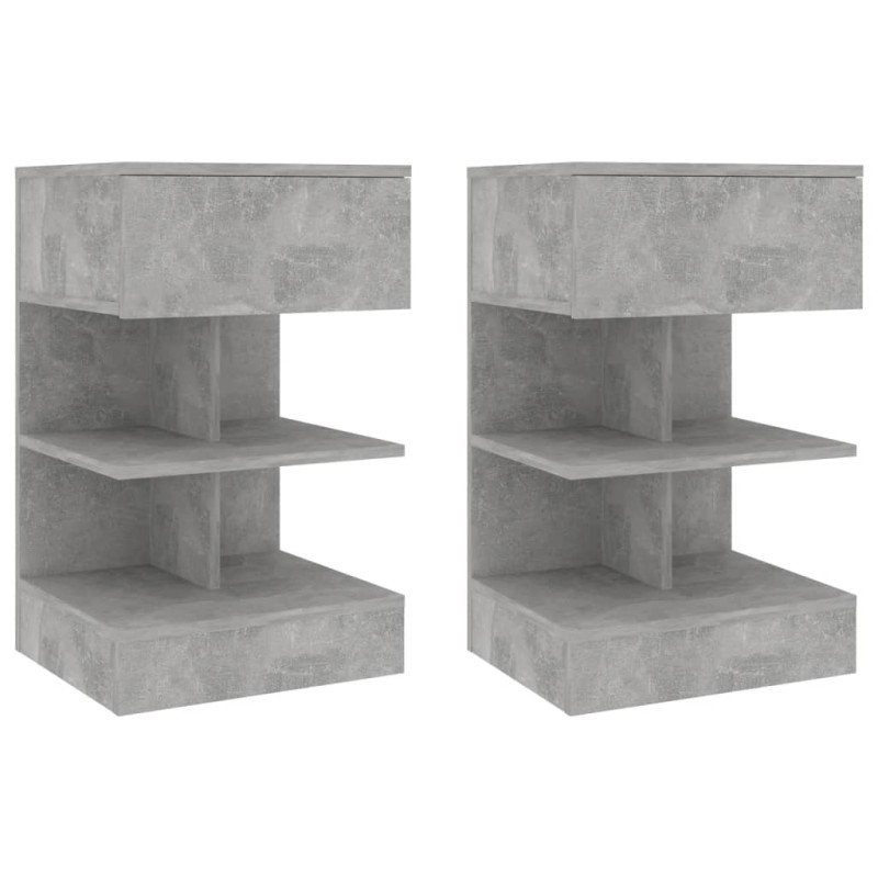 vidaXL Κομοδίνα 2 τεμ. Γκρι Σκυροδέματος 40 x 35 x 65 εκ.