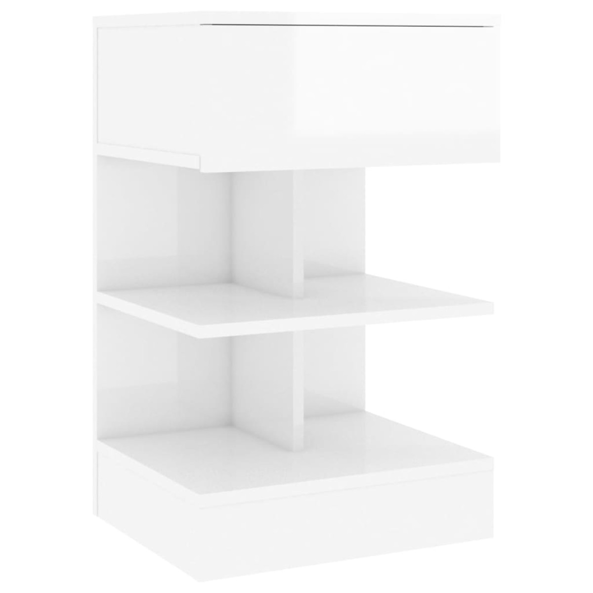vidaXL Κομοδίνα 2 τεμ. Γυαλιστερά Λευκά 40 x 35 x 65 εκ.
