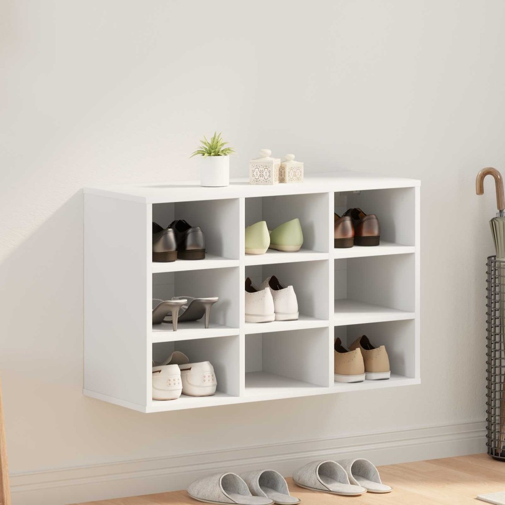 vidaXL Ντουλάπα Παπουτσιών 77,5 x 30 x 51 εκ. Επεξεργασμένο Ξύλο Λευκό