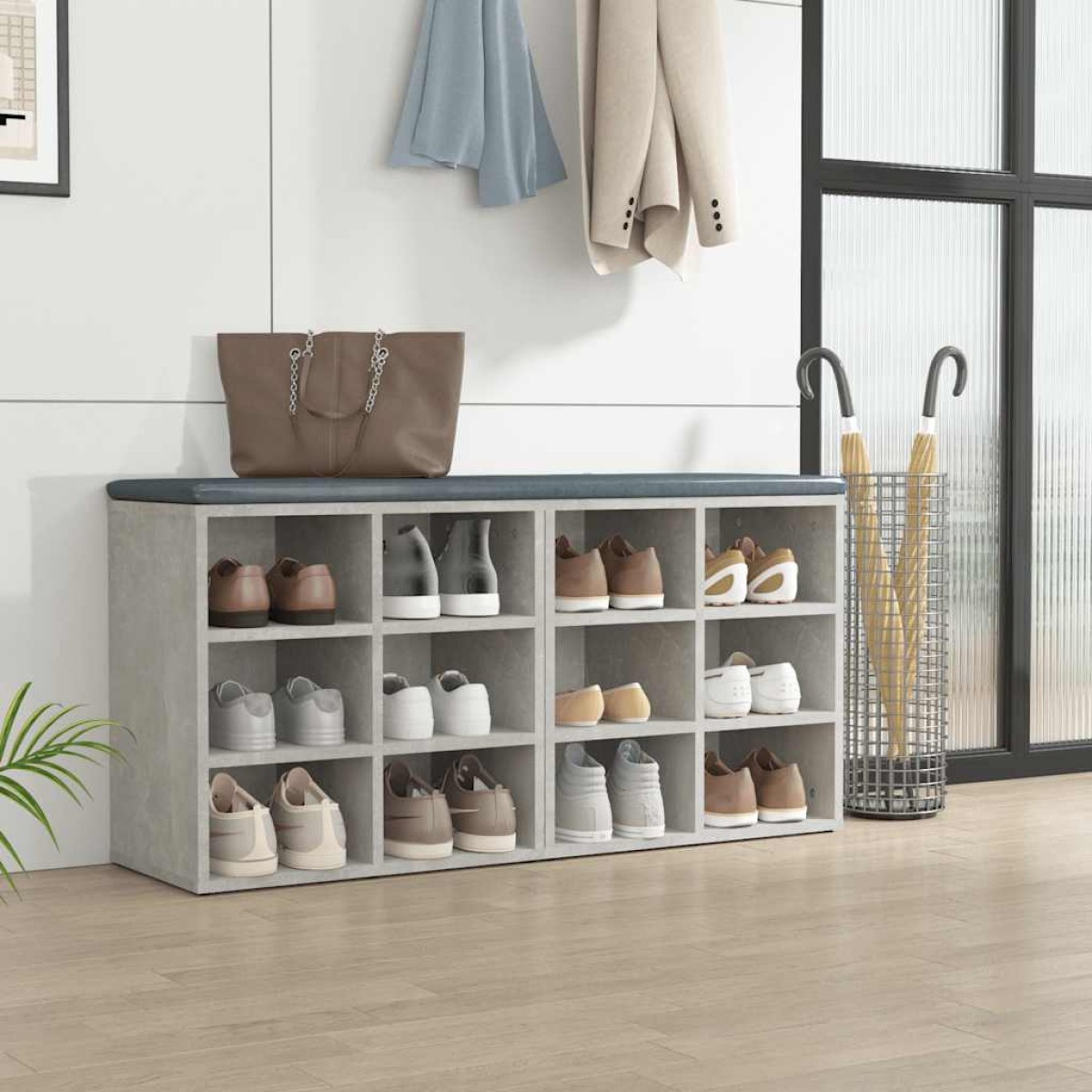 vidaXL Παπουτσοθήκες 2 τεμ. Γκρι σκυροδέματος 52,5 x 30 x 50 εκ.