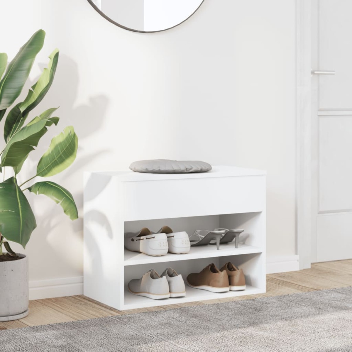vidaXL Παπουτσοθήκη Λευκή 60 x 30 x 45 εκ. από Μοριοσανίδα