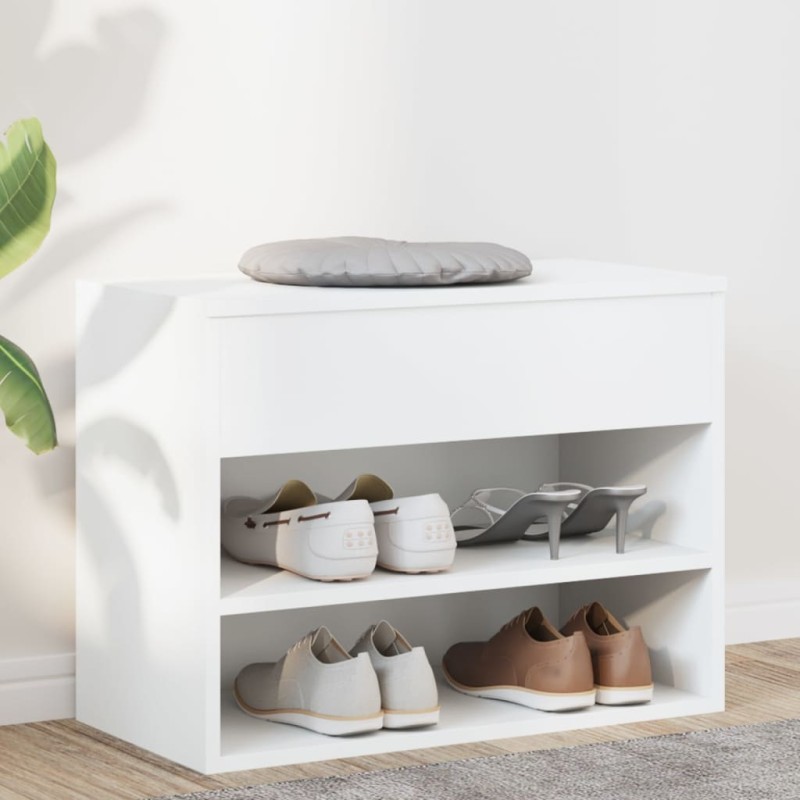 vidaXL Παπουτσοθήκη Λευκή 60 x 30 x 45 εκ. από Επεξ. Ξύλο
