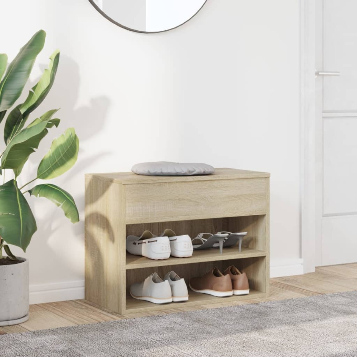 vidaXL Παπουτσοθήκη Sonoma Δρυς 60 x 30 x 45 εκ. από Μοριοσανίδα